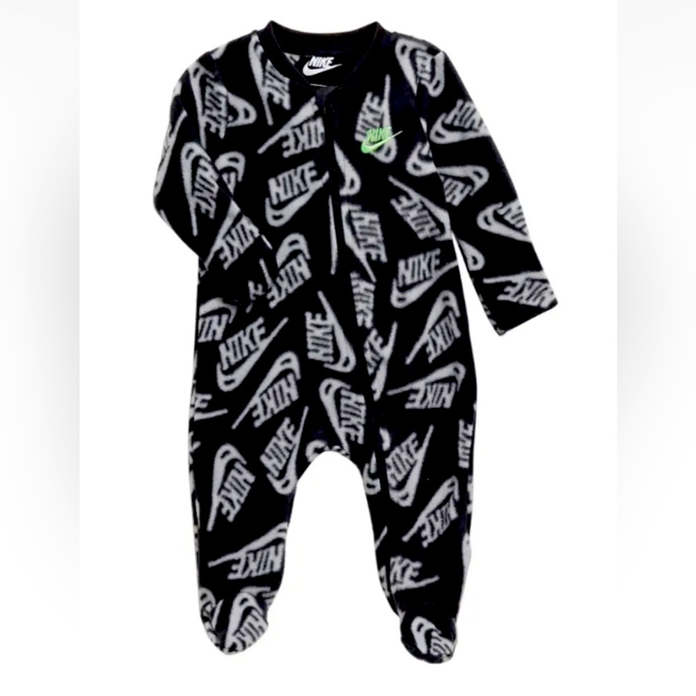 Nike Allover Print Footie (Baby) DARK SMOKE GRAY